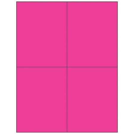 Bsc Preferred 4 1/4 x 5-1/2'' Fluorescent Pink Rectangle Laser Labels, 400PK BUY00024242